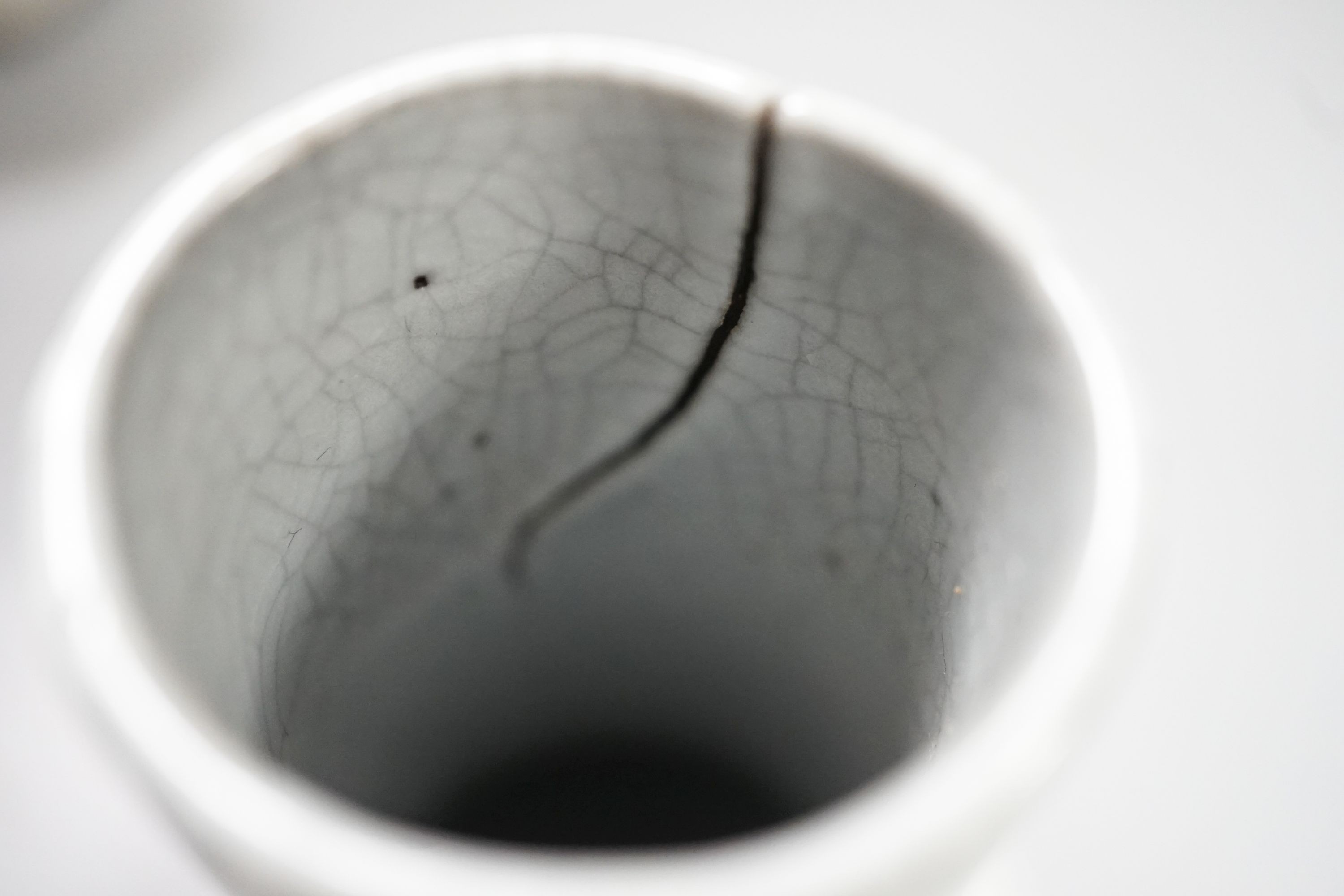 A Chinese crackleglaze vase and a similar cup 17cm